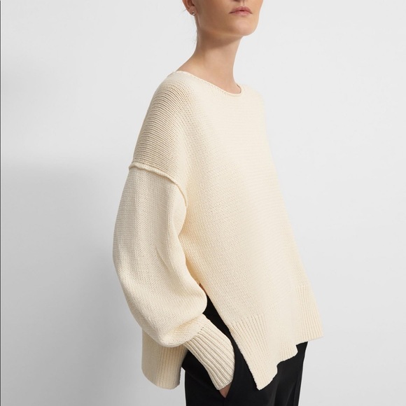 Theory chainette cotton chunky knit sweater - Picture 2 of 8